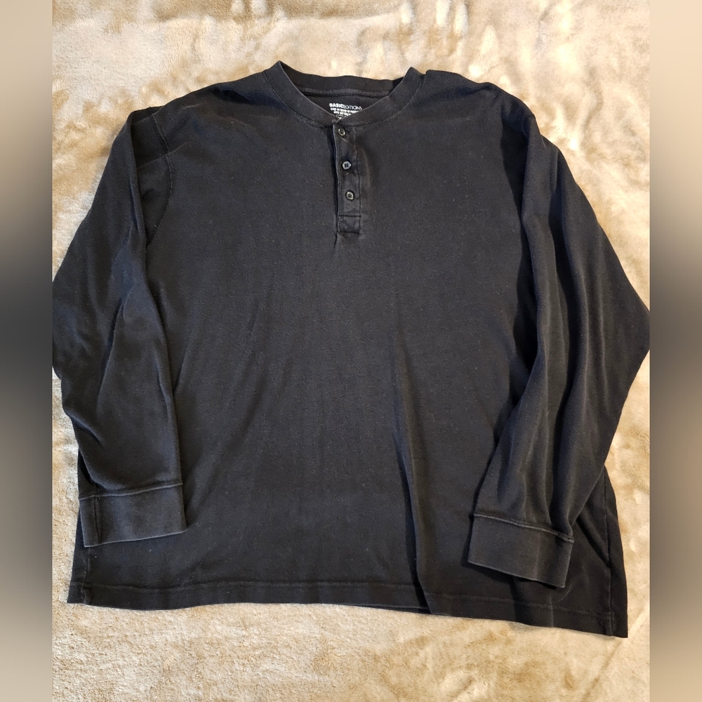 Men's  Black Button  Shirt XL